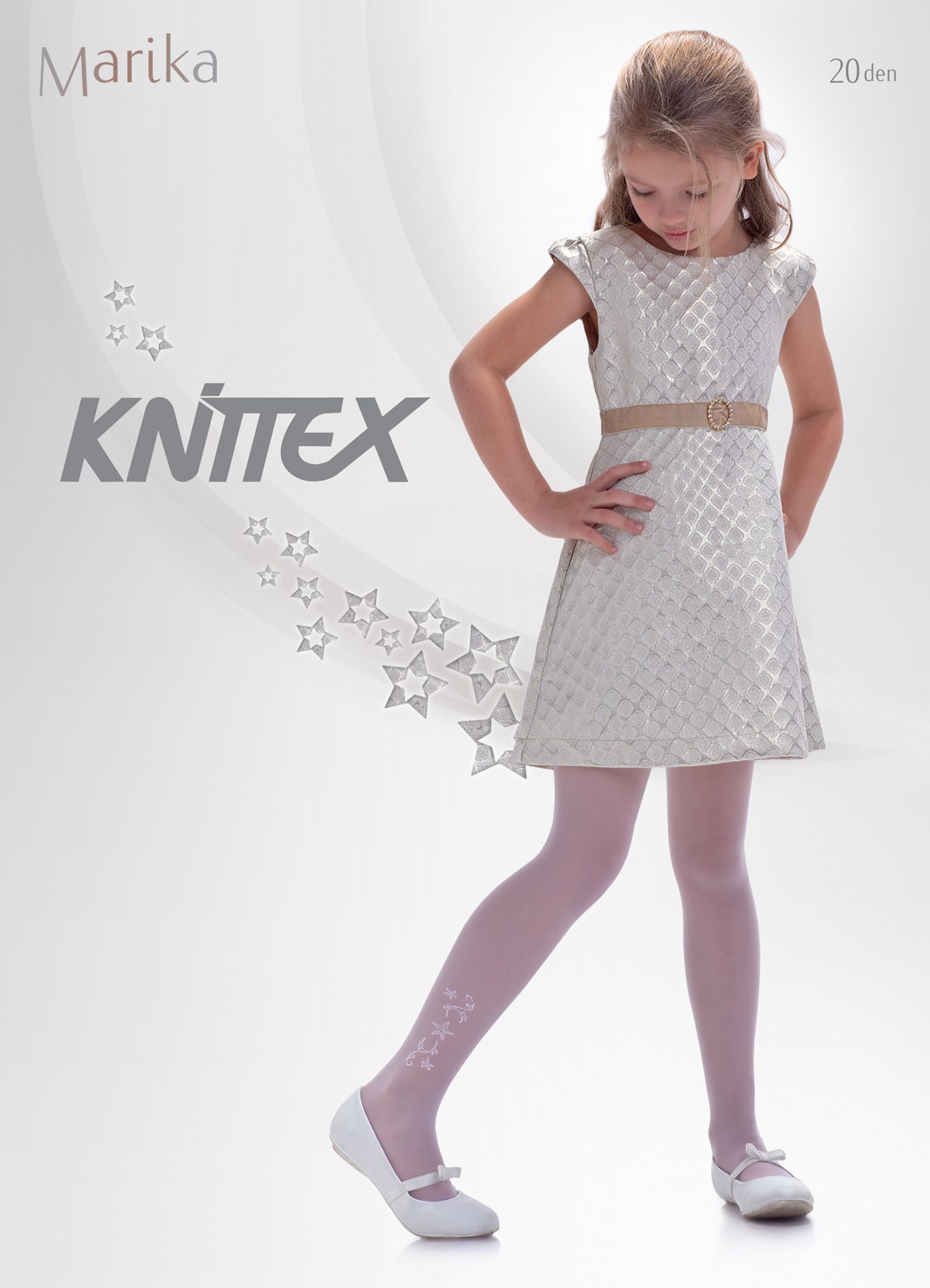 Kids White Patterned Tights Rabbit by Knittex Girls 40 Denier 