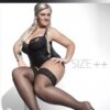 Plus Size 15D Sheer Lace Top Stockings Hold ups Adrian Bella -Sizes XL to XXXXL