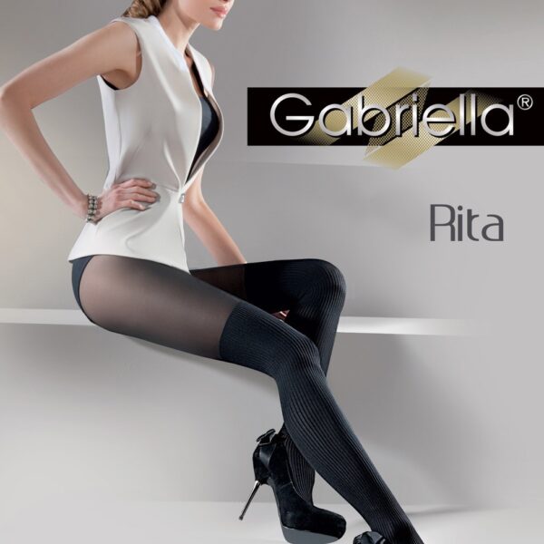 Rita Exclusive Fancy Patterned Tights With Fabulous Decorative Motif 40 Denier by Gabriella